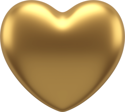 Golden Heart 3D Icon